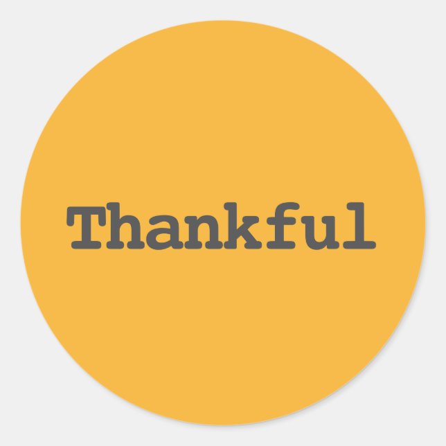 Dankbar - Happy Thanksgiving Typografie Runder Aufkleber (Vorderseite)