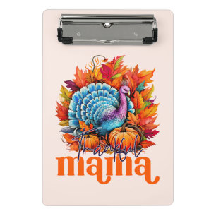 Dankbar Mama Türkei und Herbst Blätter Mini Klemmbrett