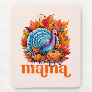 Dankbar Mama Türkei und Herbst Blätter Mousepad