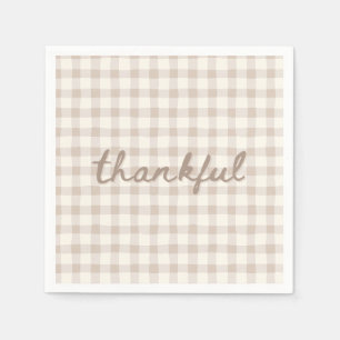 Dankbar Neutral Tan Gingham Serviette