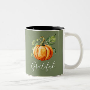 Dankbar Orange Pumpkin Moss Green Zweifarbige Tasse