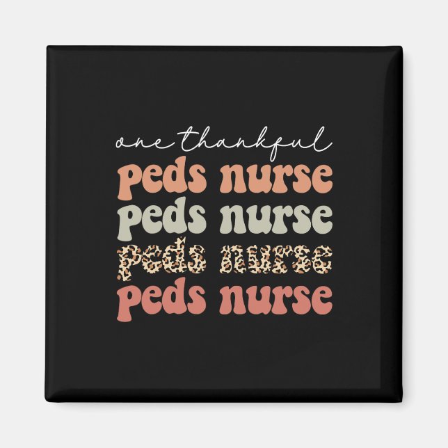 Dankbar Peds Nurse Herbstbaum Herbstlaub Dank Magnet (Vorne)