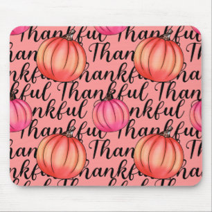 Dankbar Pink Pumpkin - Eleganter Fall & Erntedank Mousepad