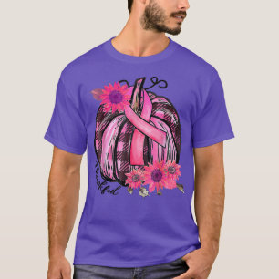 Dankbar Pink Pumpkin Sonnenblumen Brustkrebs im Kr T-Shirt