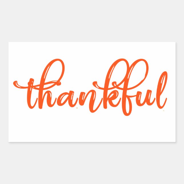 dankbar rechteckiger aufkleber (Vorderseite)