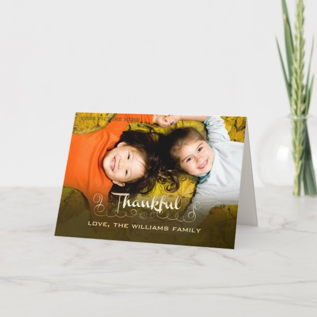 Dankbar sein. Erntedank-benutzerdefiniertes Foto Feiertagskarte (Vorderseite)
