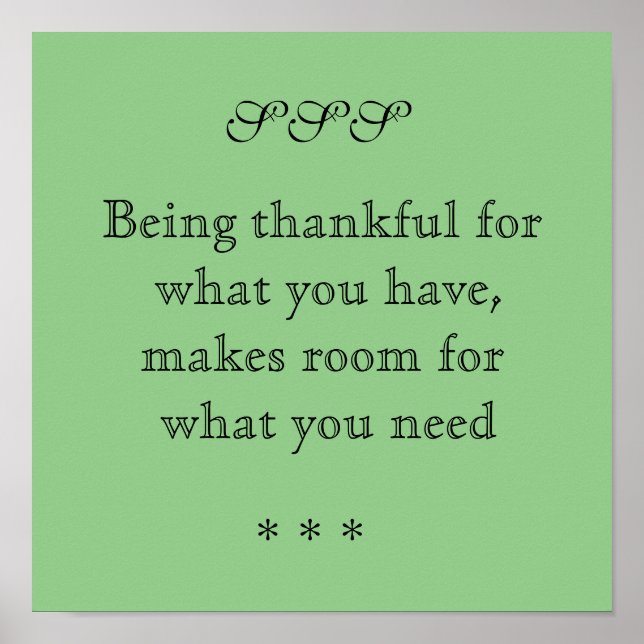 Dankbar sein - Poster (Vorne)