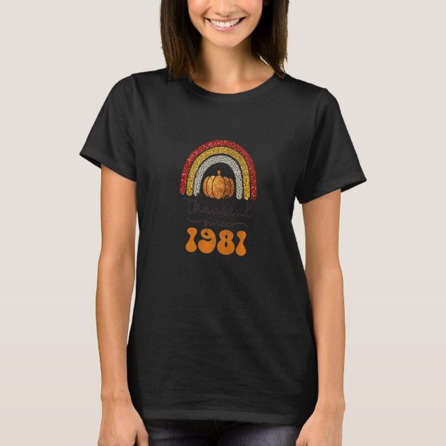 Dankbar seit 1981 Retro Rainbow 41. T-Shirt (Vorderseite)