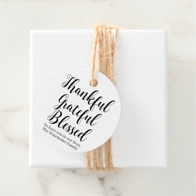 Dankbar Selig gesegnete Feiertage Geschenkanhänger (Beispiel)