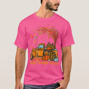 Dankbar Selig gesegneter Herbstwagen Fallende Lea T-Shirt