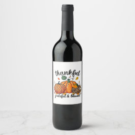 Dankbar Seligen Autumn Pumpkin Weinetikett