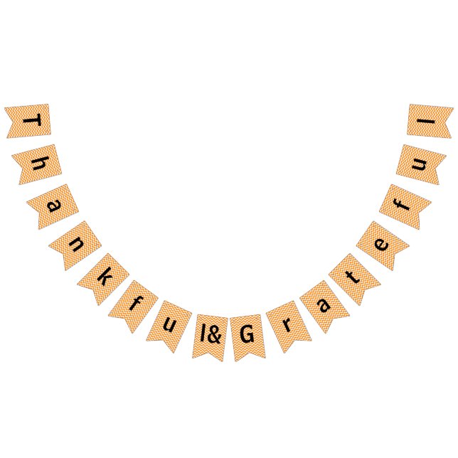 Dankbar und dankbar Orange Zickzack - Jagdfahnen Wimpelkette (Alle)