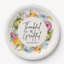 Dankbar und dankbar Wasserfarbenkürbis Herbst