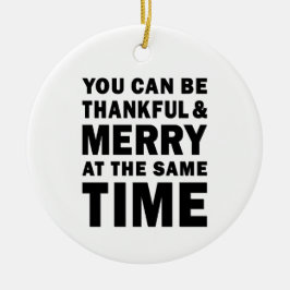 Dankbar und fröhlich moderne Weihnachtsrunde Keramik Ornament