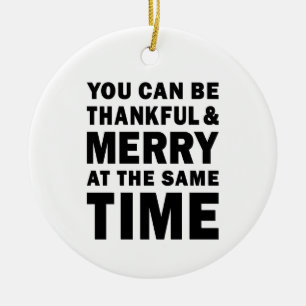 Dankbar und fröhlich moderne Weihnachtsrunde Keramik Ornament