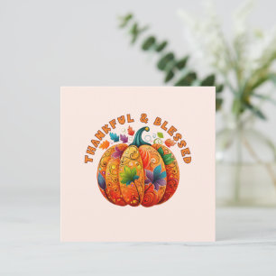 Dankbar und gesegnet Autumn Pumpkin