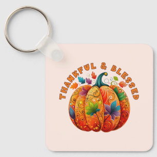Dankbar und gesegnet Autumn Pumpkin Schlüsselanhänger