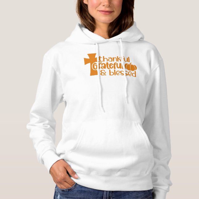 Dankbar und gesegnet, Erntedank Hoodie (Vorderseite)