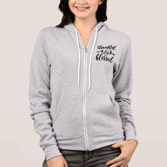 Dankbar und gesegnet hoodie (Vorderseite)