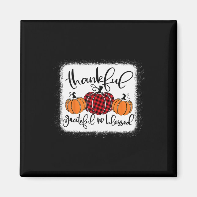 Dankbar und gesegnet Pumpkin Fall Thanksg Magnet (Vorne)
