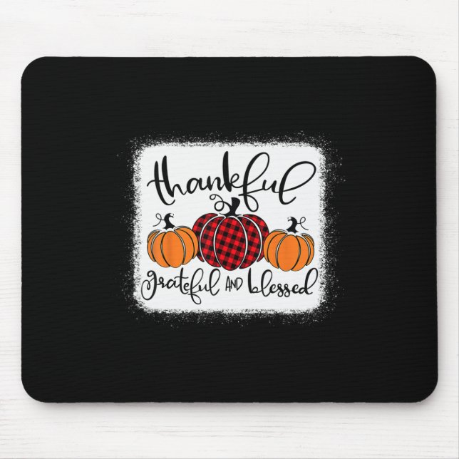 Dankbar und gesegnet Pumpkin Fall Thanksg Mousepad (Vorne)