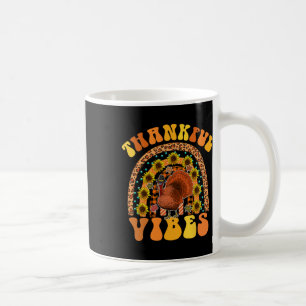 Dankbar Vibes Rainbow Turkey Fall Retro Groovh Kaffeetasse