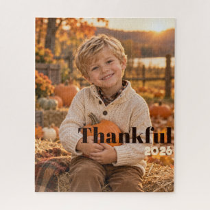 Dankbare 2026 Personalisierte Thanksgiving-Foto Puzzle