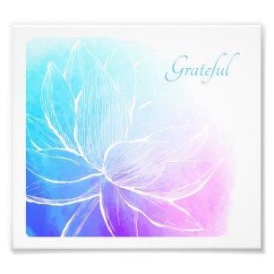 Dankbare Blumenschrift Fotodruck