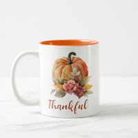 Dankbare Blumige Kürbis Herbst Thanksgiving
