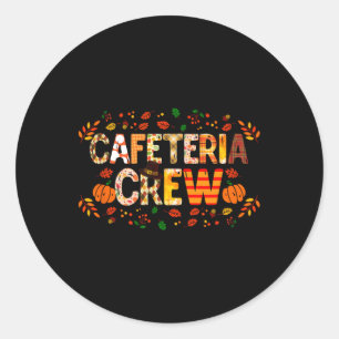 Dankbare Cafeteria Crew Herbst Dank Runder Aufkleber