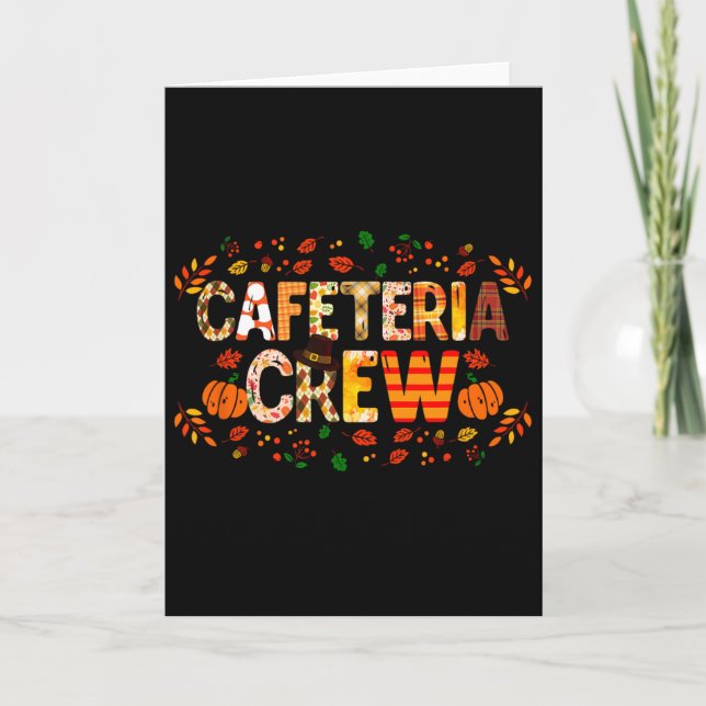 Dankbare Cafeteria-Mannschaft Herbst Kürbis Danke Karte (Vorderseite)