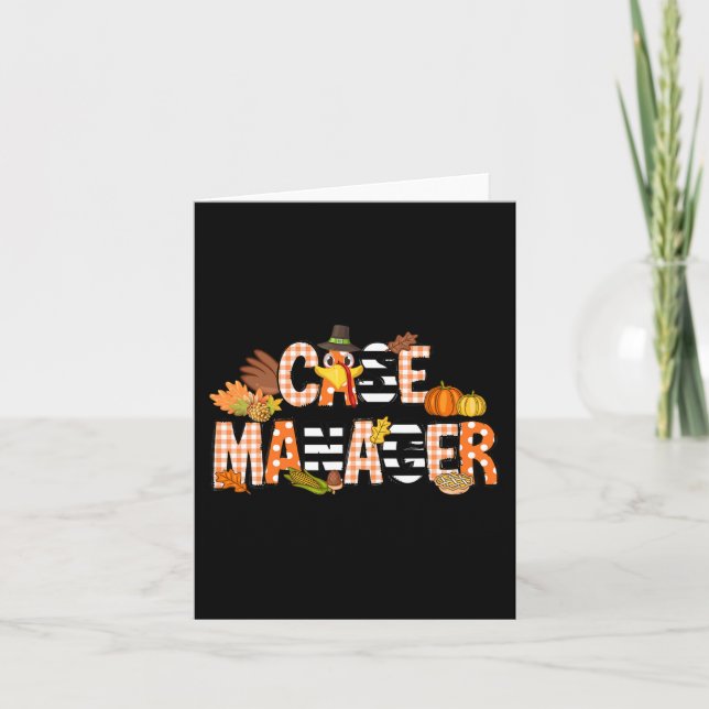 Dankbare Case Manager Erntedank Case Management Karte (Vorderseite)