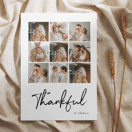 Dankbare Collage Family Foto Card | Elegant White