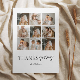 Dankbare Collage Family Foto Card | Elegant White