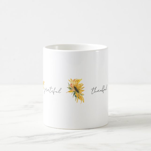 Dankbare dankbare Sonnenblume Kaffeetasse (Mittel)