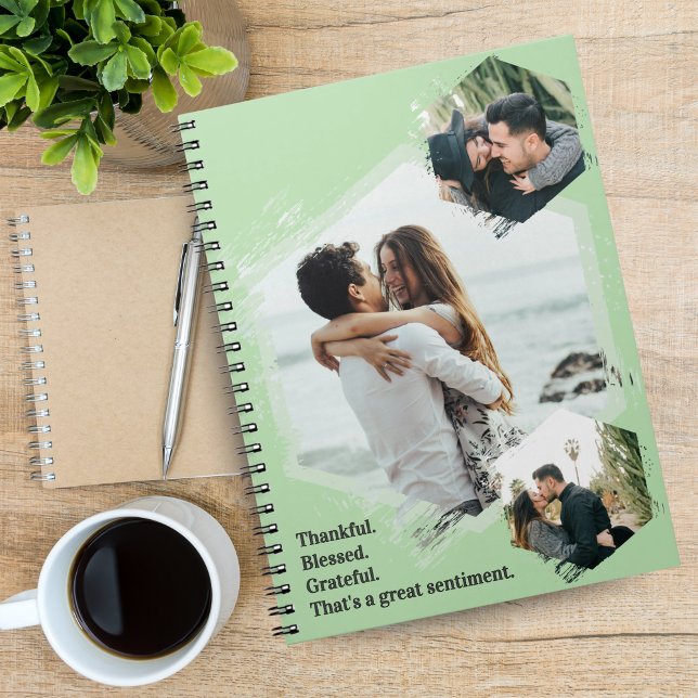 Dankbare Dankbarkeit gesegnet Foto Notebook Notizblock (Thankful Grateful Blessed Family Photo Notebook)