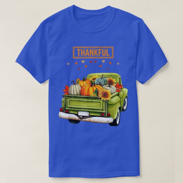 Dankbare Dankbarkeit gesegnete Lkw-Erntedank Männe T-Shirt (Design vorne)