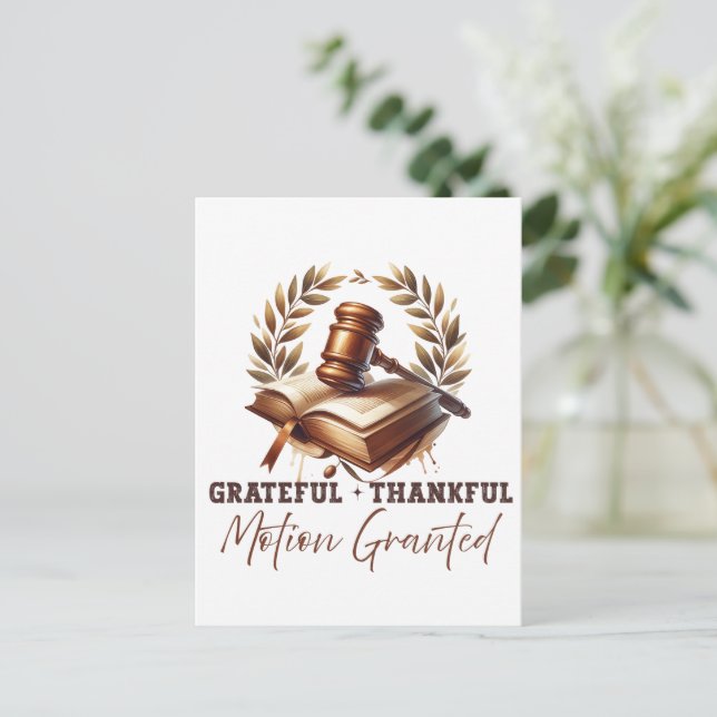 Dankbare Danksagung erteilt - Anwaltskostenangebot Postkarte (Stehend Vorderseite)