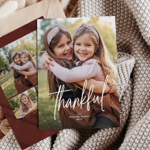 Dankbare einfache Thanksgiving-Foto Feiertagskarte