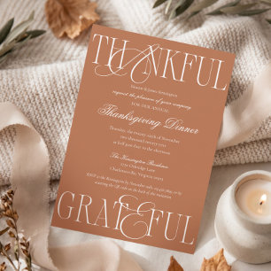 Dankbare Elegante Thanksgiving-Dinner-Einladung Einladung