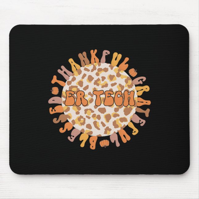 Dankbare ER Tech Erntedank - Notrufzentrale Tech Mousepad (Vorne)