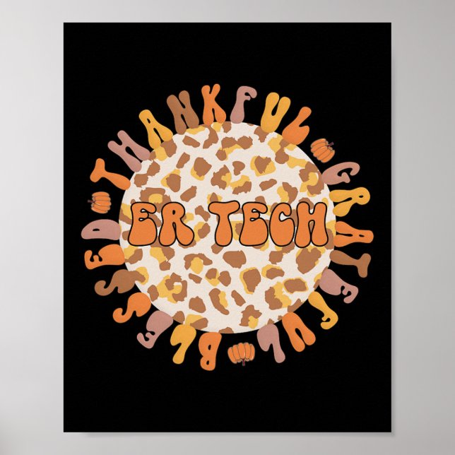 Dankbare Er Tech Erntedank Notrufzentrale Tech Poster (Vorne)