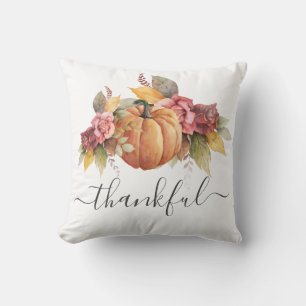 Dankbare Fall Pumpkin-Rost-Blätter Kissen