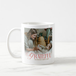 Dankbare Familienfoto-Personalisierung Kaffeetasse