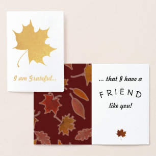 Dankbare Freundschaft Herbst lässt benutzerdefinie Folienkarte