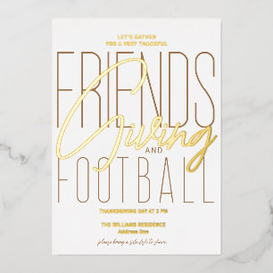 Dankbare Friendsgiving Football Thanksgiving-Party Folieneinladung