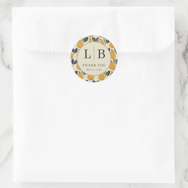 Dankbare gelbe Birnen-Illustration Runder Aufkleber (Tasche)