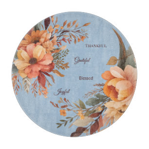 Dankbare Grateful Gesegnete Florale Danksagung Schneidebrett