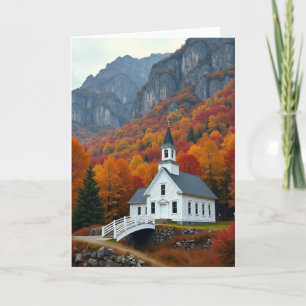 Dankbare Herbstkirchenkarte Karte