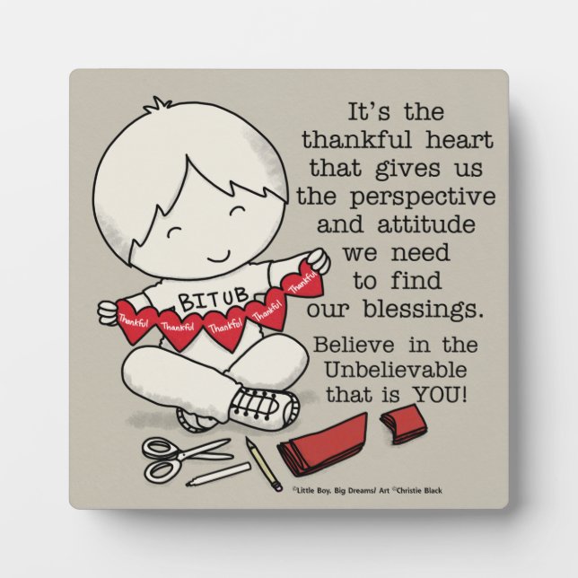 Dankbare Herzen Fotoplatte (Vorderseite)